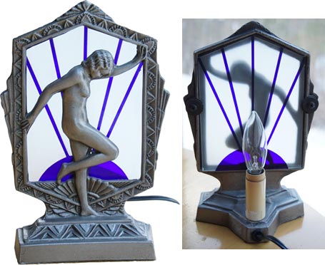 Art Deco Nude Lady Silhouette Lamp